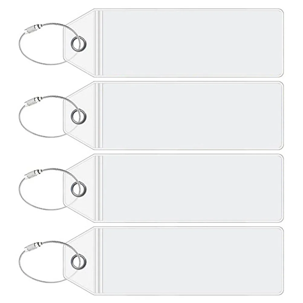 4 Pcs Luggage Tag Cruise Baggage Travel Accessory 1524X635X020CM Stainless Steel Pvc Suitcase Tags