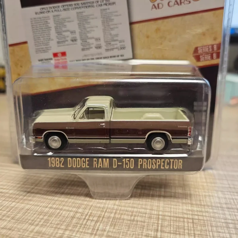 

GreenLight 1:64 1982, Dodge's Ram D-150, ПРОЗЕКТОР, пикап, модель автомобиля из сплава, классический сувенирный подарок для взрослых, статический дисплей