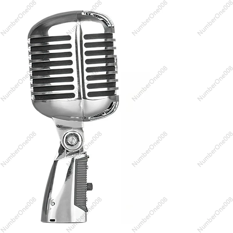 

Metal Vintage Microphone for SHURE 55SH Simulation Classic Retro Dynamic Vocal Mic Universal Stand for Live Performance Karaoke