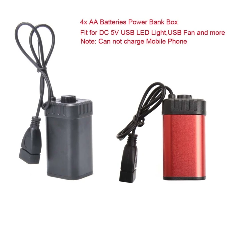 1pc Waterproof 5V USB Portable 4X AA Battery Charger Holder Kit Power Bank Case Box