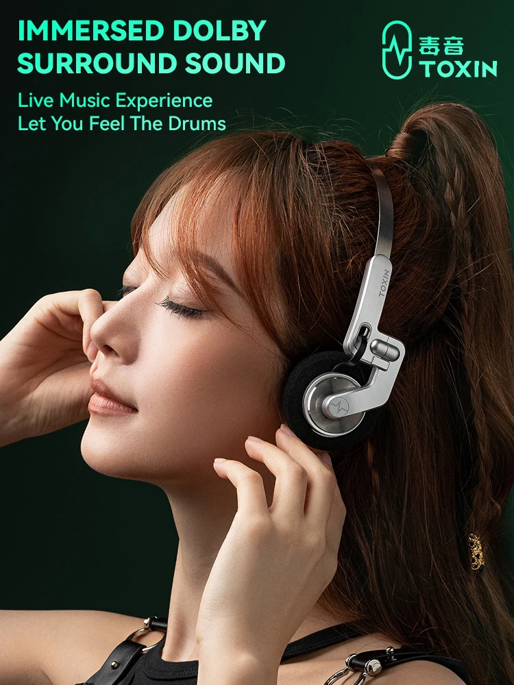 

TOXIN Bluetooth 5.4 Earphone Wireless Headphones Noise Cancelling Headset Game Earbuds With Mic for Birthday Christmas Gift