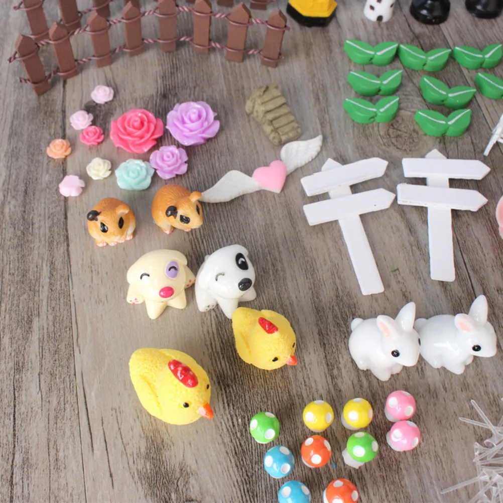 

55pcs Miniature Garden Decorations Resin Micro Landscape Ornaments DIY Plant Pot Accessories Fairy Garden Moss Landscaping