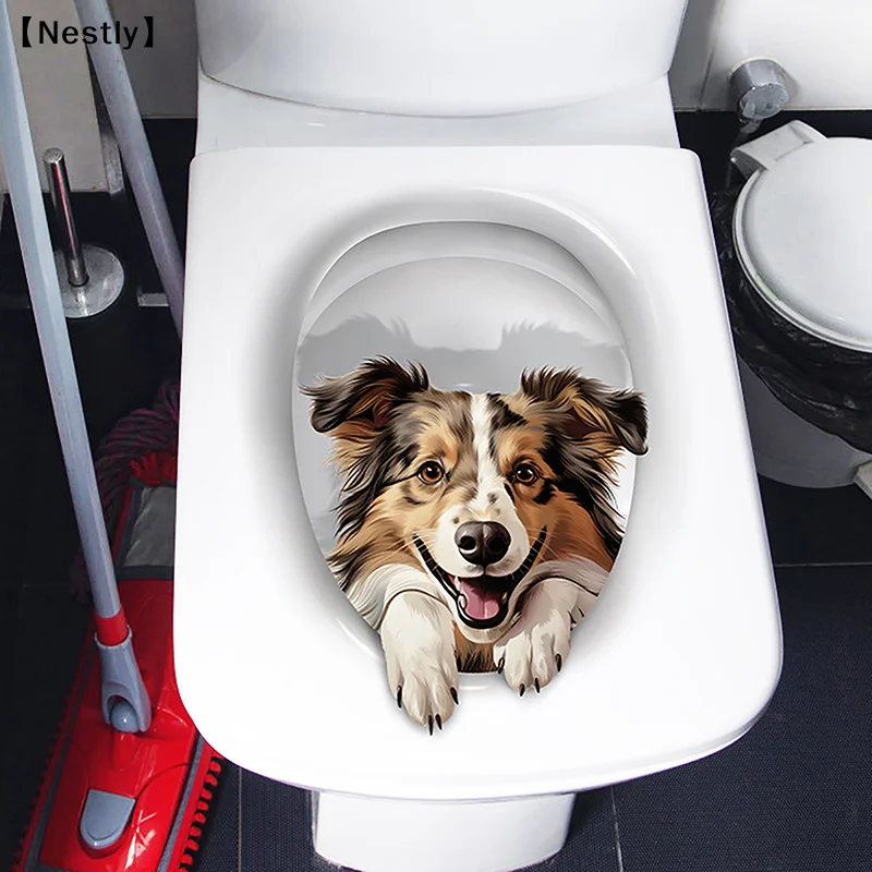 Water Resistant Toilet Lid Sticker Novelty Creative Funny Toilet Seat Decals Squirrel Toilet Sticker〔Nest〕