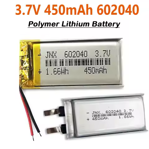 New 602040 Polymer 450mAh Battery Li Po 3.7V Lithium Batteries for DVR GPS Car Recorder Game Console LED Light Rechargeable Cell