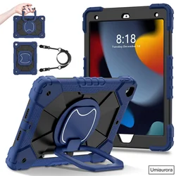 For IPad 9.7 7th 8th 9th 10.2 10th Gen Air 4 5 10.9 Pro 11 inch Kids Tablet Case Rotation Handle Stand Shockproof Rugged Cover