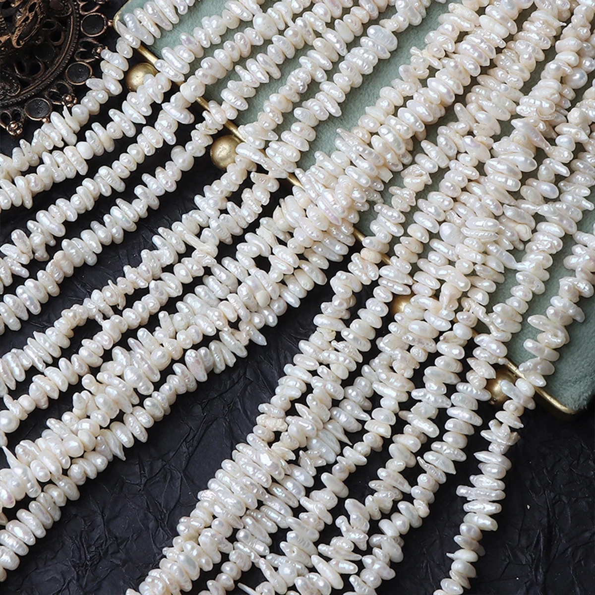 

Natural Freshwatrer Pearl 5-8mm 100% Wolf Toothed Flat Beads Charms for DIY Women Men Necklace Jewelry Making Accessories