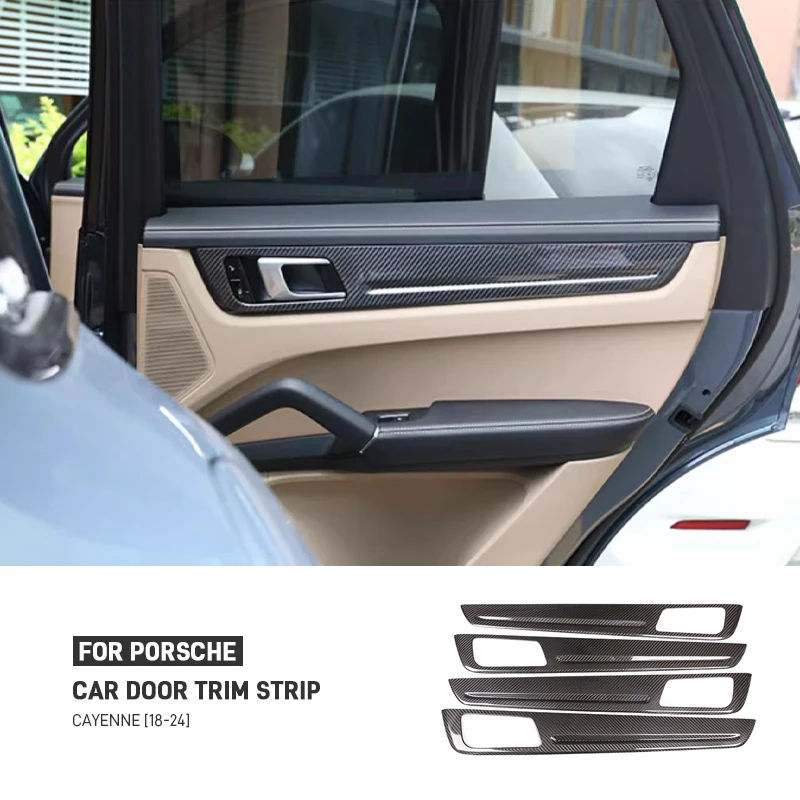 

Real Carbon Fiber Car Inner Door Panel Decorative Strip Cover Trims Sticker For Porsche Cayenne 2018 2019 2020 2021 2022 2023