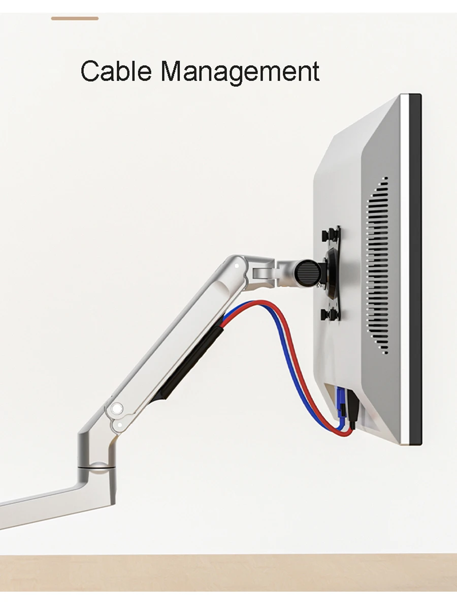 V63C High Quality Aluminum Alloy Ultra Long Arm LED LCD Monitor Holder Table Clamping Full Motion Monitor Mount Support