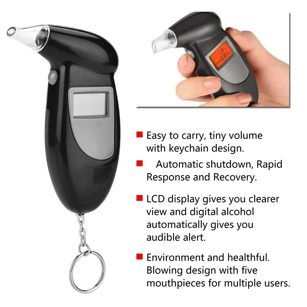 New version Birds Beak Vehicle Breathalyzer Blowing Digital Display Detector For Vehicle Portable Drink-driving Breathalyzer image 2
