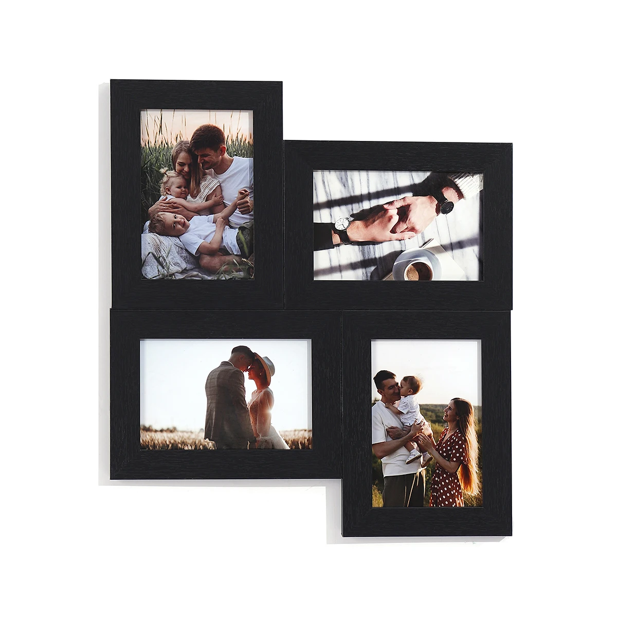 1PC 4x6 collage photo frame, wall hanging multi-opening photo frame, display multi-photo home wall decoration, wood photo frame