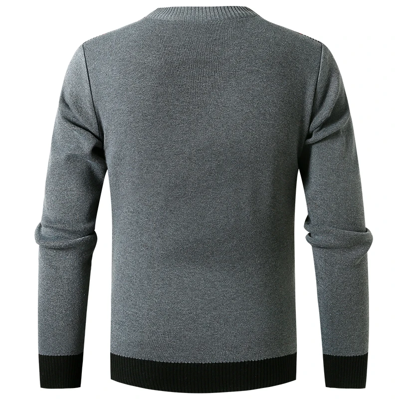 Suéter de punto para hombre, Jersey de punto con cremallera delgada, cuello falso, ropa informal de Color sólido, a la moda, nuevo