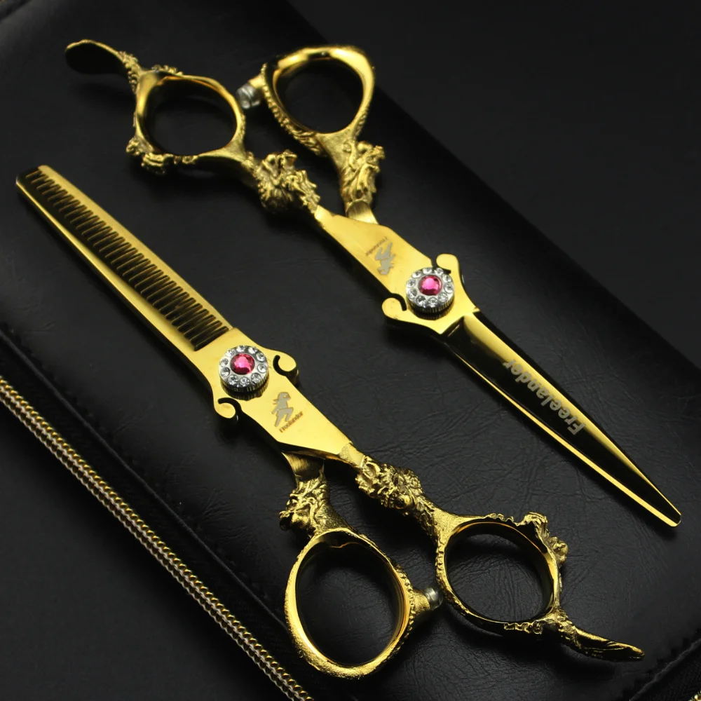 

6.0" Professional Japan 440C Hair Cutting Shears Salon Hair Blending Thinning Scissor for Barber Home Use