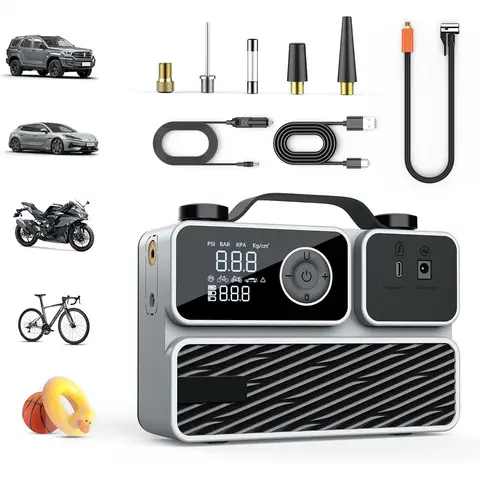 Cordless Tire Inflator Portable Air Compressor 150PSI Rechargeable Car Tire Pump with Auto Shutoff for Car Motorcycle Bike Ball