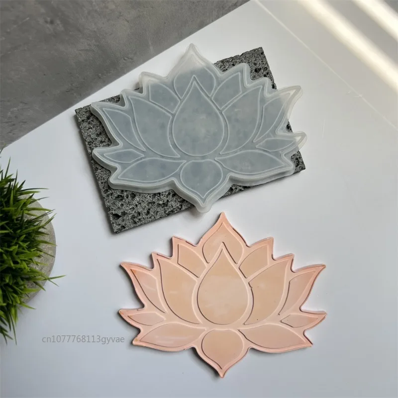 Lotus Coaster Silicone Molds DIY Cement Plaster Flower Tray Making Supplies Resin Mould Jewelry Storage Plate Cup Mat Home Decor