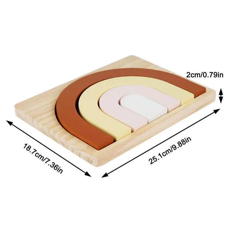 Juguete de apilamiento de arcoíris de madera, bloques creativos de arcoíris, rompecabezas de camadas, juguetes Montessori para Aprendizaje de guardería de 1 año