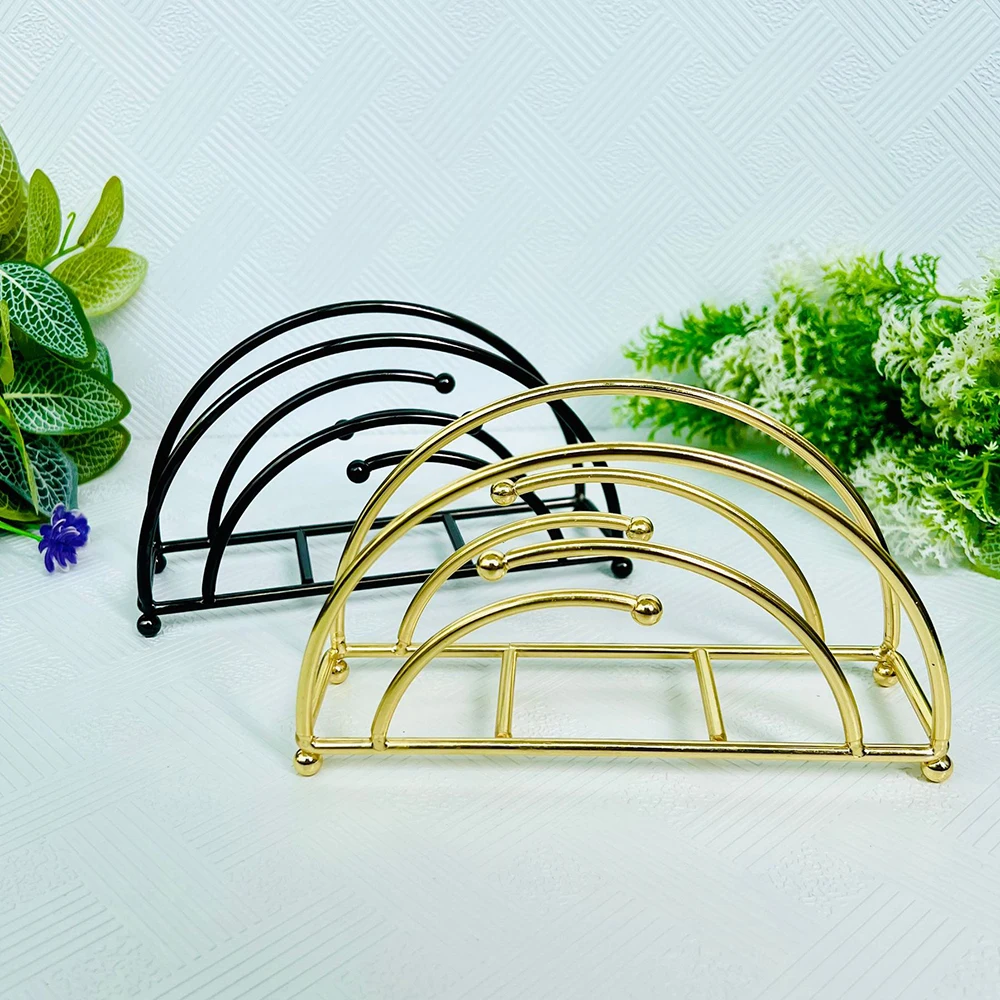 Desktop Napkin Organizer Stand Versatile Standing Metal Tissue Paper Rack Elegant Dispenser Holders for Coffee Shop Hotel