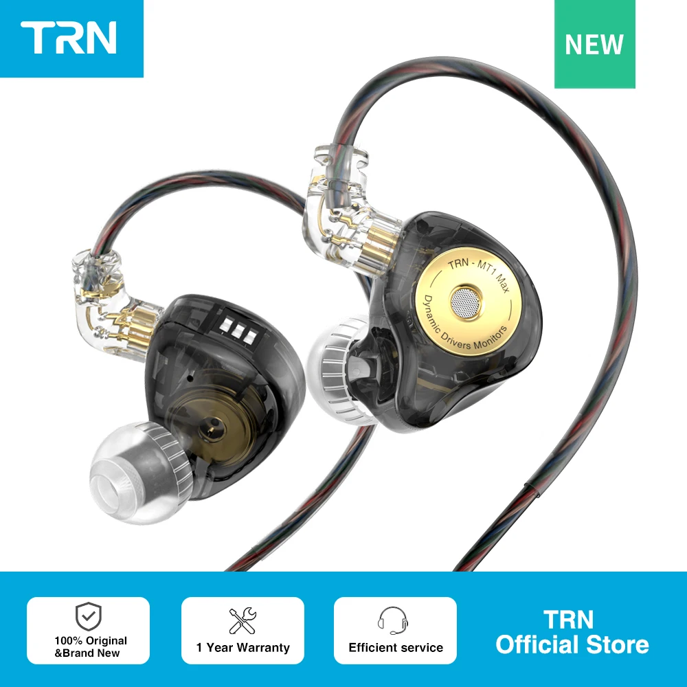 TRN MT1 MAX In-Ear Earphone Dual Magnet Dynamic Driver Wired  with Tuning Switch Cancelling HIFI Earbuds Bass Headset Conch ST7