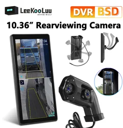 LeeKooLuu 10.36-inch IPS 2.5D Screen Wired Camera Anti-interference IP68 Waterproof Night Vision with 2 cameras with BSD