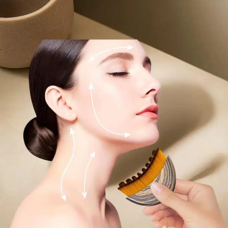 リンパ輪郭フェイシャルブラシ ボディドライブラシ バスブラシ 木製マッサージコーム フェイシャル輪郭形成とリンパマッサージ