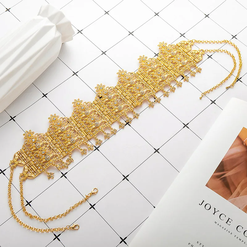 

Algeria Gold Color Hair Jewelry Tiaras Arabian Women head Chain Hair Chain Bride Wedding Jewelry Tassels Hairband