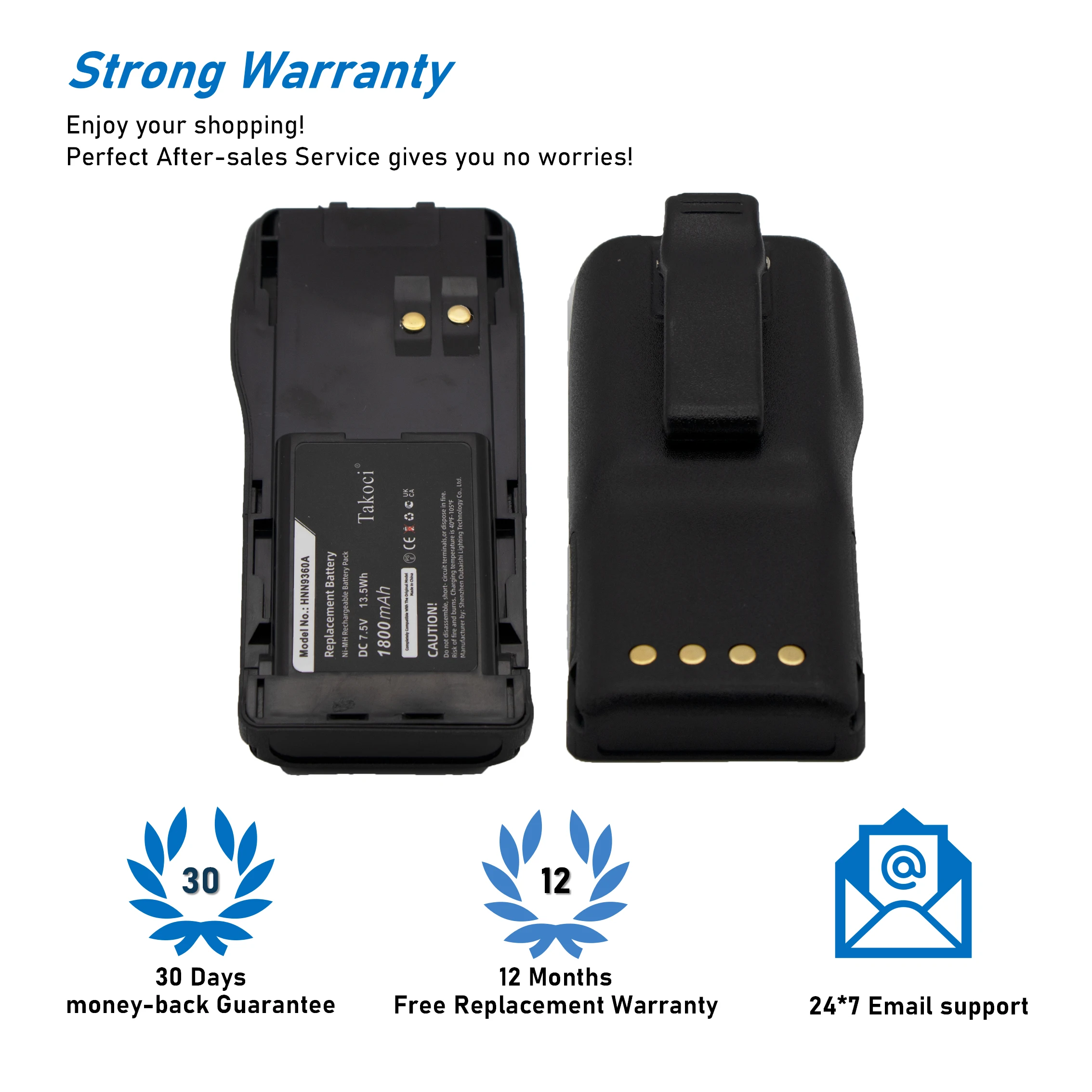 Replacement Battery for Motorola  GP350 HNN9360, HNN9360A, HNN9360B, HNN9360C 7.5V/mA