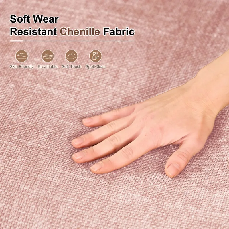 Chenier fabric convertible massage double sofa, sponge compression vacuum packaging, 2 seats, removable seat cushion