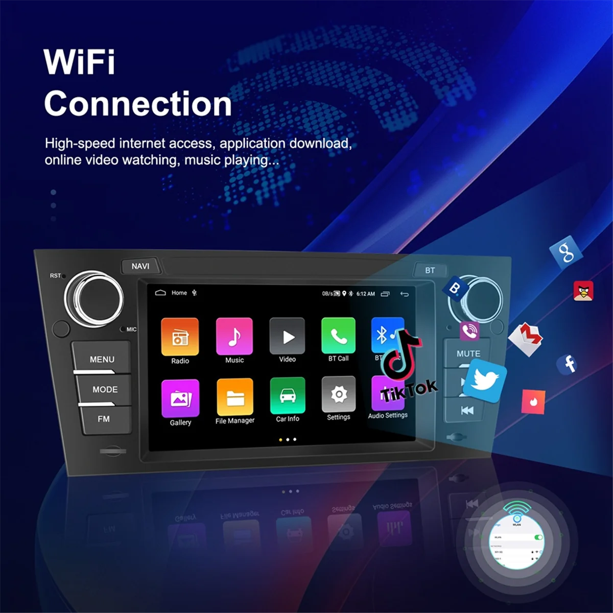 Autoradio voor 3 Serie E90, 2 Din 7Inch Android 13 2G & 64G Carplay Android Auto Bluetooth GPS FM Multimedia Speler