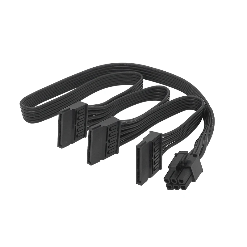 

SATA Module Hige Quality Power Cable 6Pin IDE to 3 x SATA Adapter Splitter Cable For Seasonic KM3 series ATX PSU