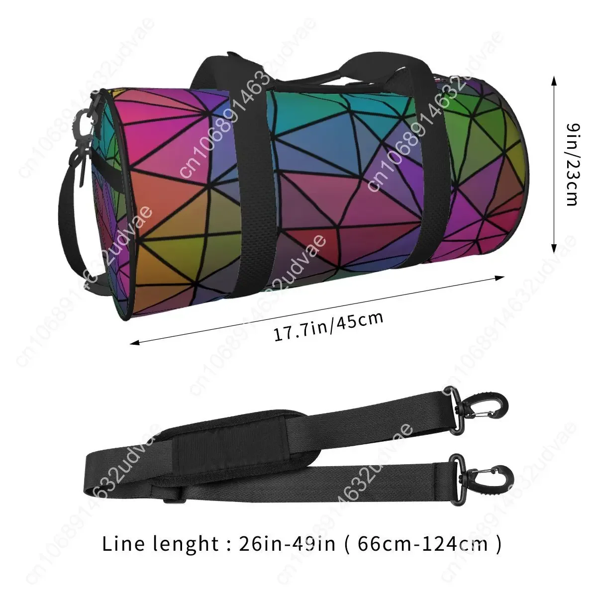 Geometric Colorful Gym Bag Fashion Art Travel Sports Bags Male Female Design Large Capacity Fun Fitness Bag Waterproof Handbags