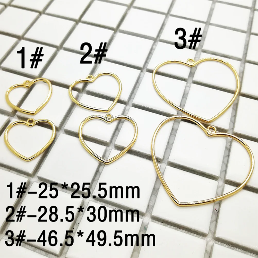 

10Pcs Loving Heart Pendant Durable Alloy Decorative Necklace Accessories for Woman Elegant DIY Jewelry Handmade Fun