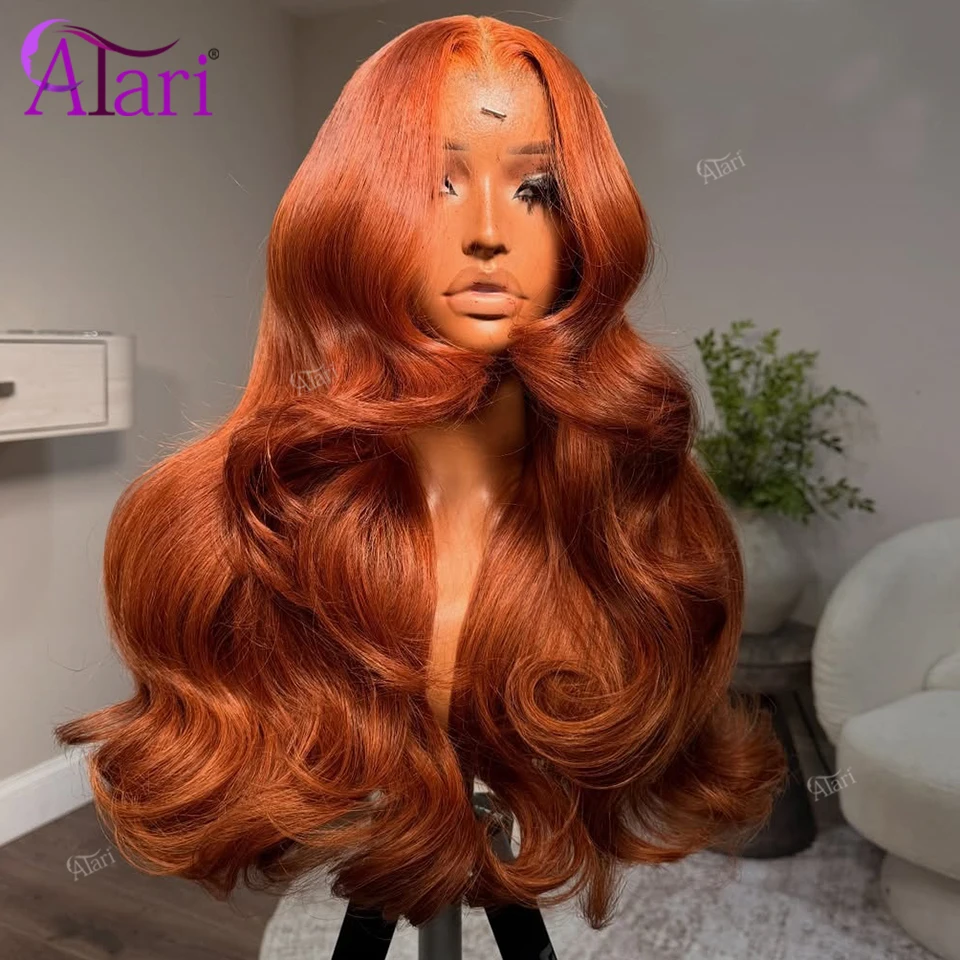 

Cinnamon Ginger Human Hair Body Wave Wigs Transparent 13X4 13X6 Lace Front Red Orange Hair Wig Pre Pluck Brazilian Wig for Women