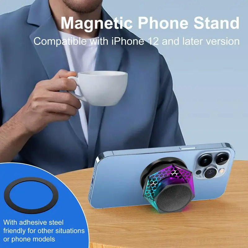 Portable Wireless Speakers Portable Magnetic Waterproof Wireless Speaker Speaker Device With Non-Slip Silicone Bottom For