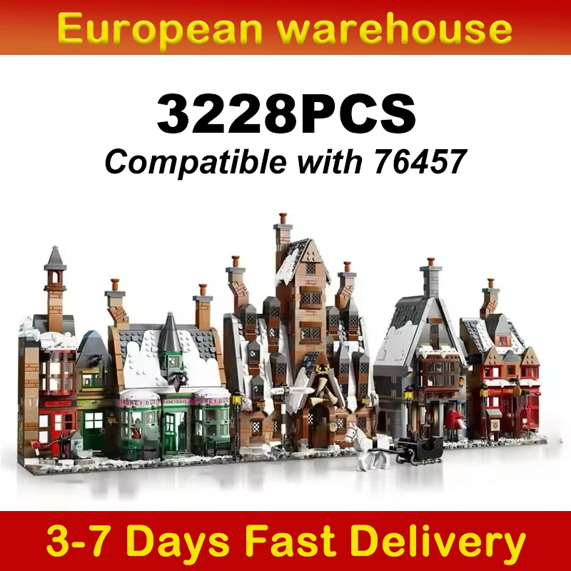 3228 Piezas de Bloques de Construcción de Pueblo con Vista a la Calle, Modelo de Castillo, Ladrillos de Ensamblaje, Juguete para Niños y Adultos, Regalo de Cumpleaños, Compatible con 76457