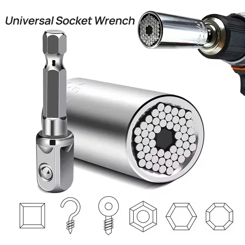 7-19mm Honeycomb Universal Socket Tool Super Socket Unscrew Any Bolt Adjustable Socket Drill for Wrenches/Ratchet Drives Tool