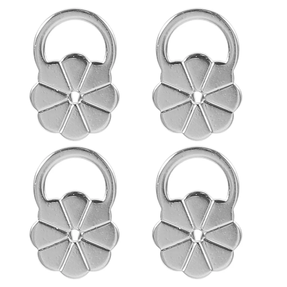 

4Pcs Earring Lifters Flower Earring Backs Silver Plated Secure Anti-Droop Supports for Heavy Studs Adjustable Replacement
