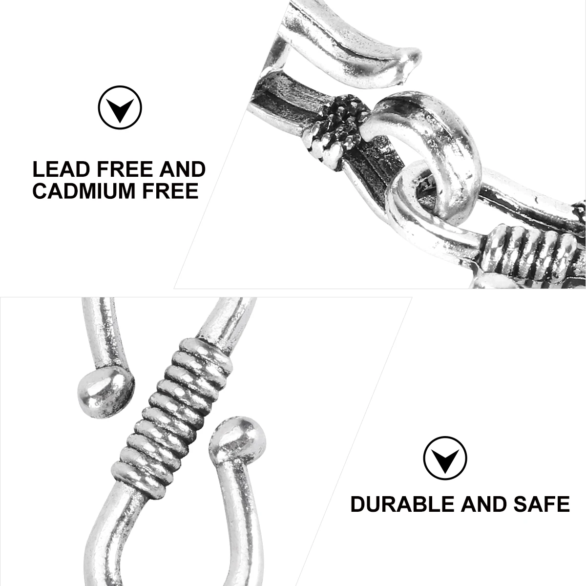 

40Pcs Tibetan Silver S Clasp Alloy Jewelry Findings for DIY Bracelets Necklaces Style Connectors