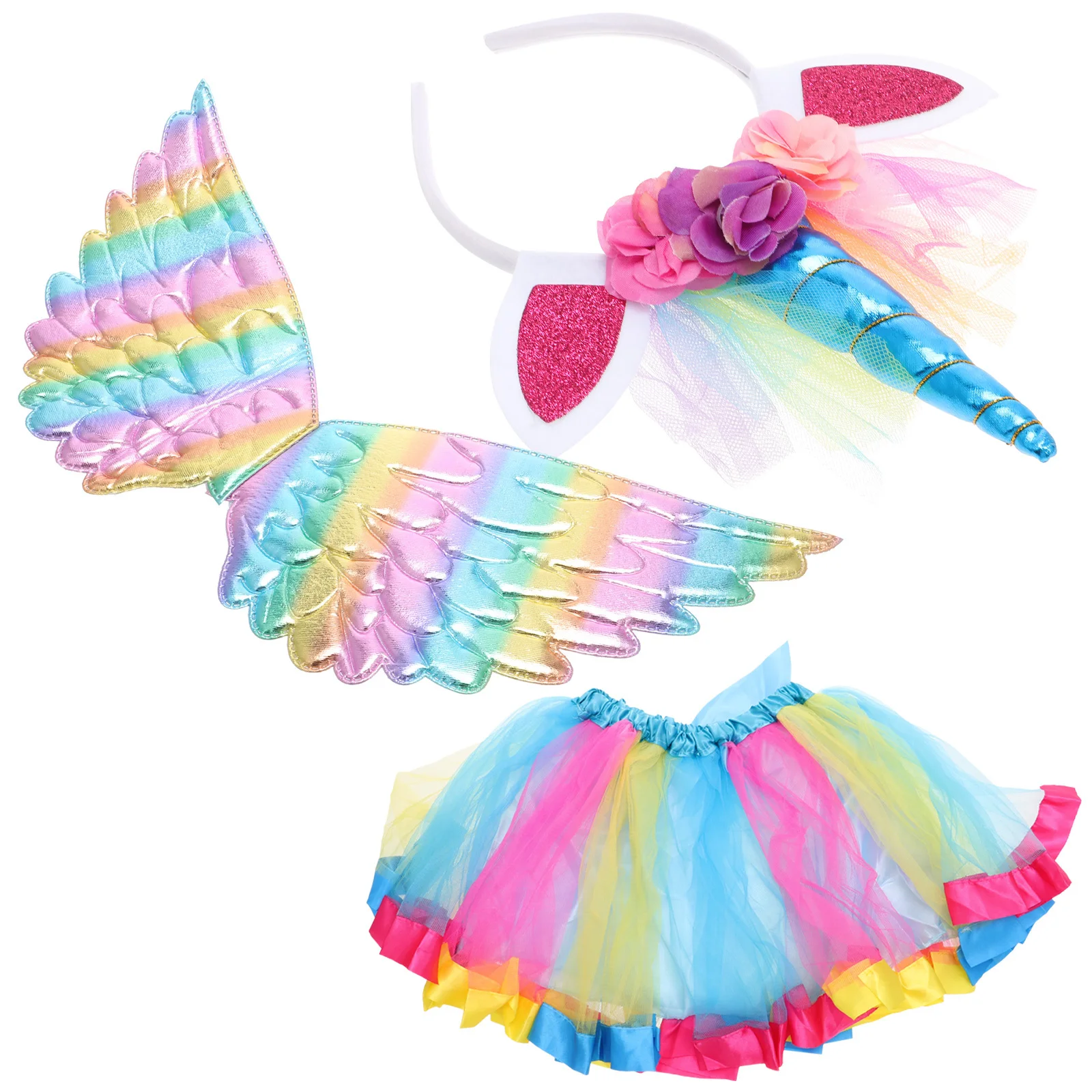 Zestaw Kostiumowy Śmieszna Tiulowa Spódniczka Opaska na Głowę Ubrania na Imprezę Świąteczną dla Dzieci Strój do Cosplayu dla Dzieci na Występy