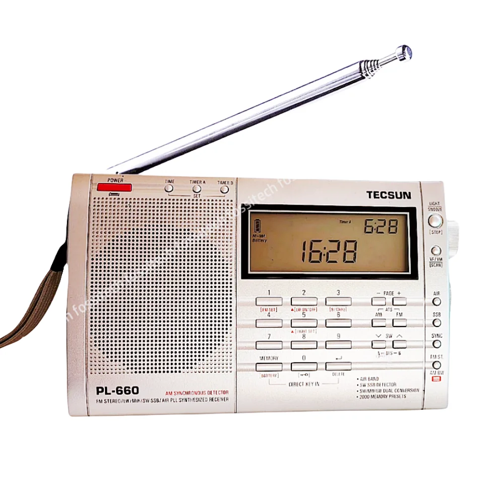 TECSUN PL-660 Airband Radio FM/MW/SW/LW Multiband Digital Tuning Enthusiast Radio High Sensitivity PLL SSB VHF AIR Band Receiver