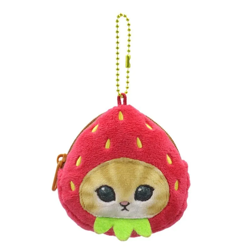 Cartoon Mofusand Shark Cat Coin Purse Wallet Plush Toys Kawaii Keychain Fried Shrimp Cat Backpack Pendant Earphone Bag Girl Gift