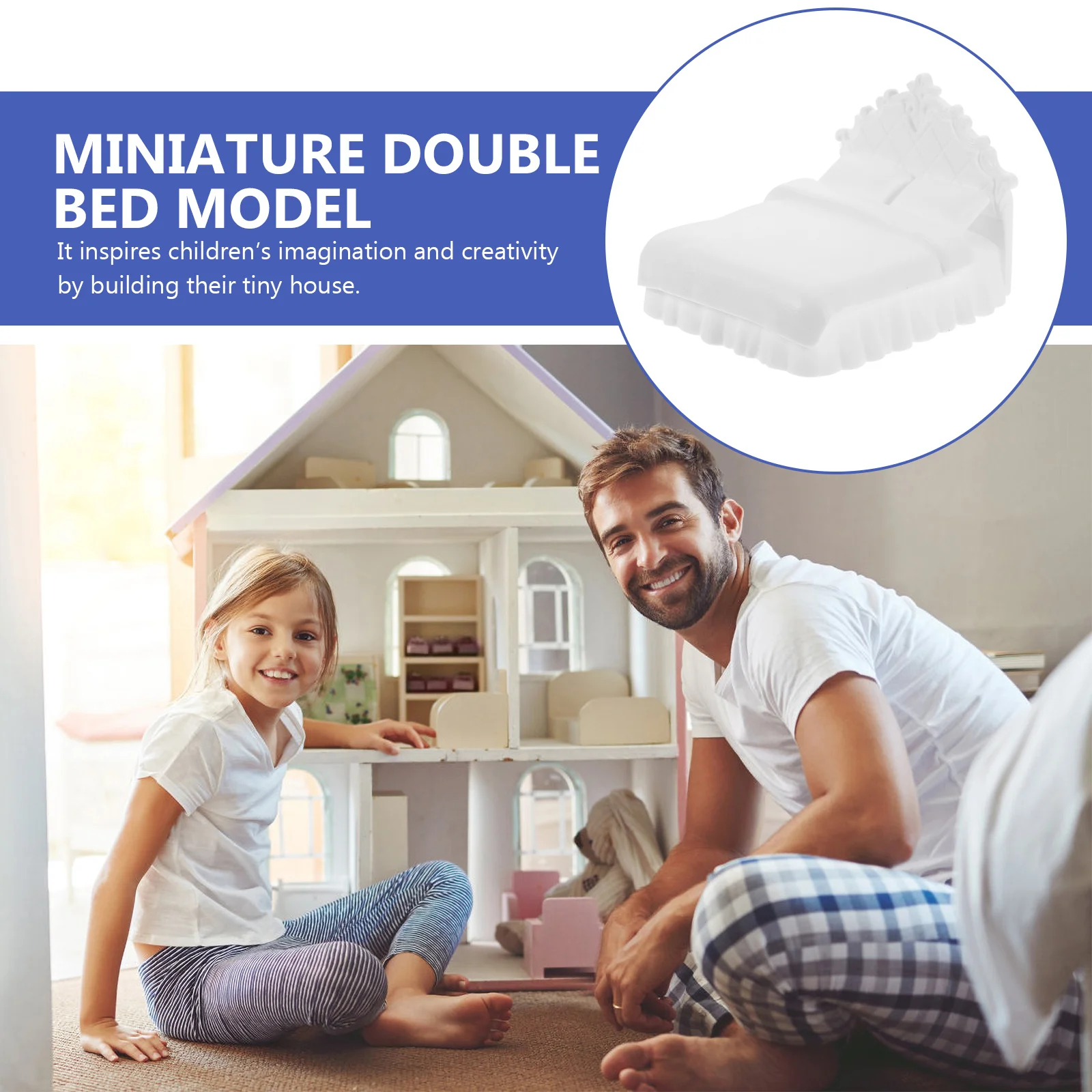 Figurine in miniatura per casa dei bambini Mobili per letto matrimoniale Accessori per casa delle bambole