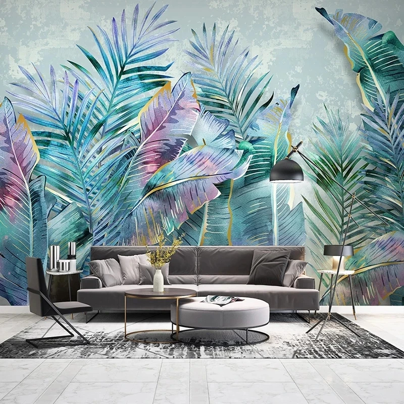 Custom Mural Nordic Tropical Plant 3D Leaves Modern Wallpaper Living room sofa TV background wall bedroom restaurant study Hotel