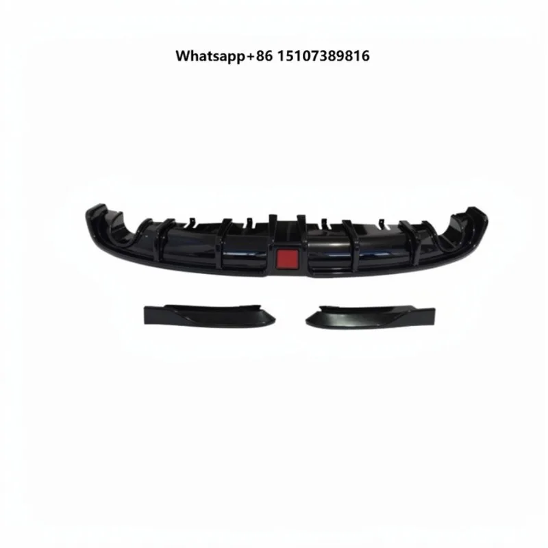 2021-2022 for Civic 11th ABS  Glossy Black Quad Exterior Lip Rear Trunk Diffuser Bumper  Spoiler Exterior Accessories