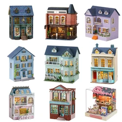 Hot Mini Wooden Diy Dollhouse With Furniture Light Doll House Casa Miniature Toys Birthday Gifts