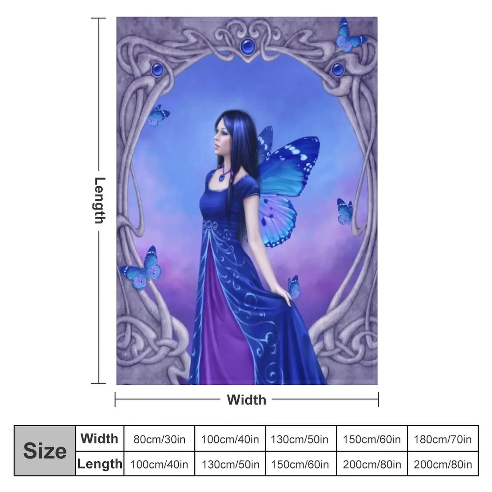 Sapphire Birthstone Fairy Throw Blanket Giant Sofa blankets ands Blankets