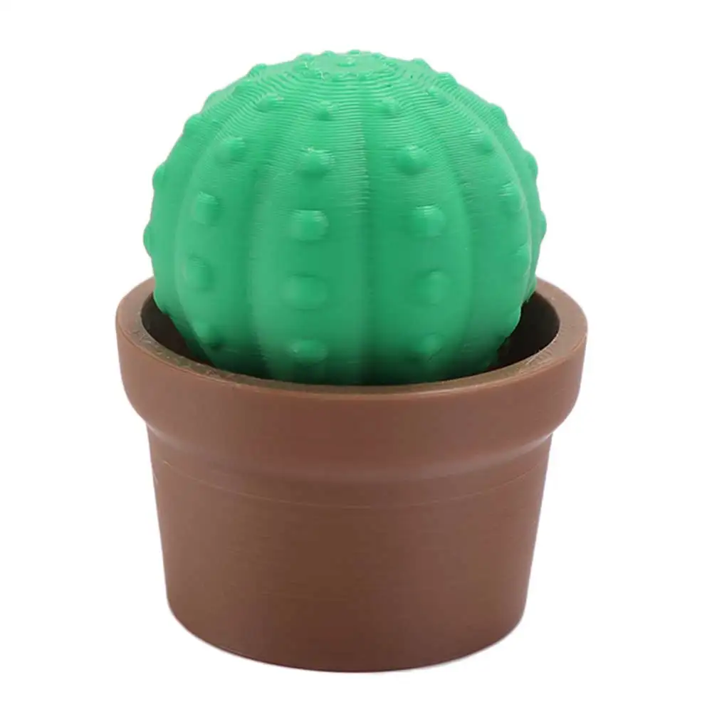 3D Printed Cactus Clicker Key Chain Plastic Cartoon Button Cap Clicker Waterproof Decorative Finger Keychain Pass The Time