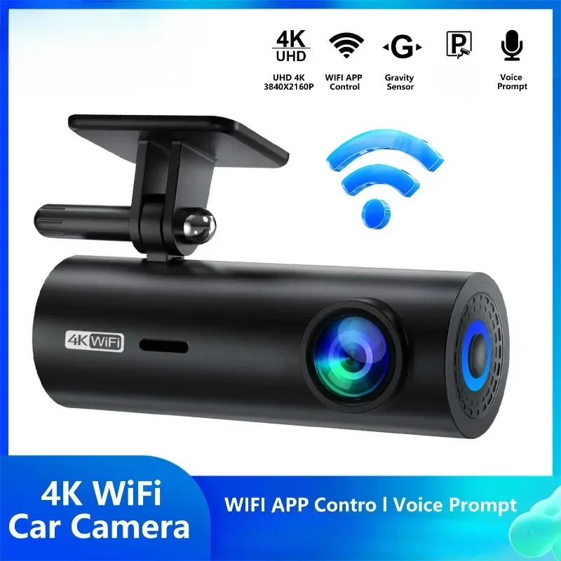 Black Box 130° Wide-Angle View Car Camera Dash Cam Dashcam with WIFI Dvr G-Sensor Voice Prompt Loop Recording 4K App Control