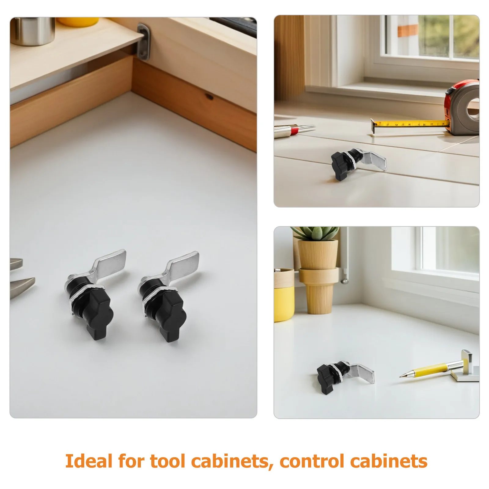 4Pcs T-Handle Locks Zinc Alloy Tool Box Cabinet Door Latch for Electrical Cabinets Metal Drawers Quick Installation view 4