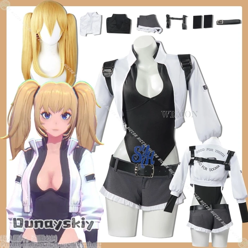 

Виртуальная подруга Grokkk Аниме Игра Ani Косплей Костюм Сексуальный комбинезон Нижнее белье Короткое белое панк-пальто Брюки Хэллоуин {Yumekiri}