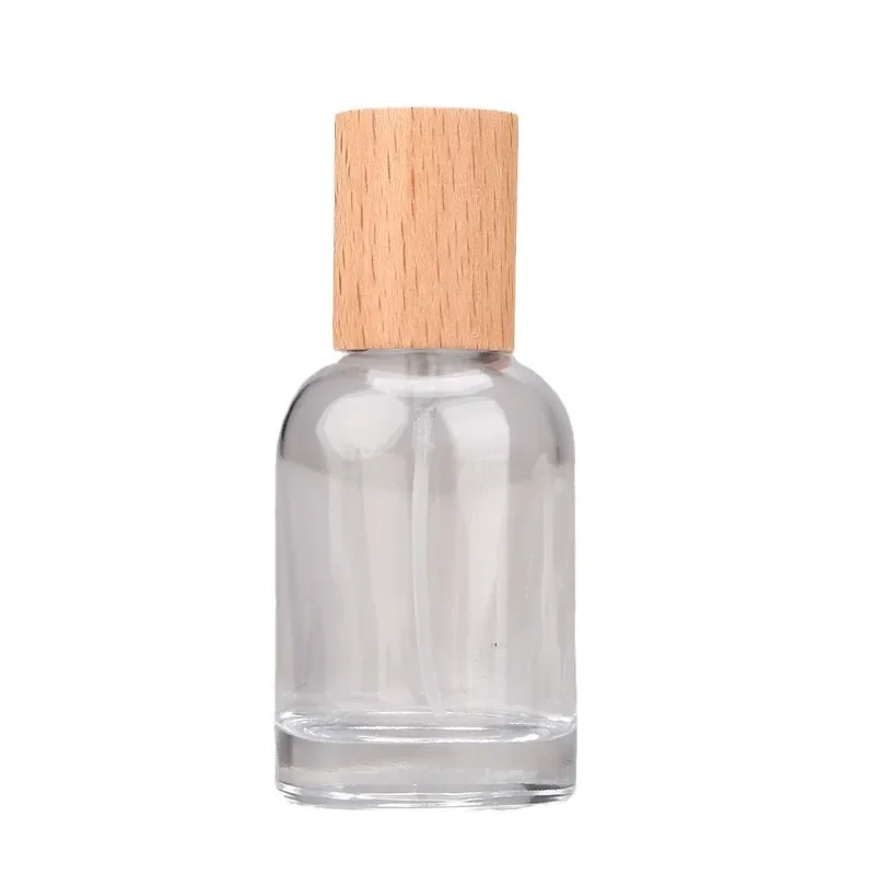 Perfume sub-bottling high-end portable 30ml laboratory, glass spray bottle large capacity replacement empty bottle walnut