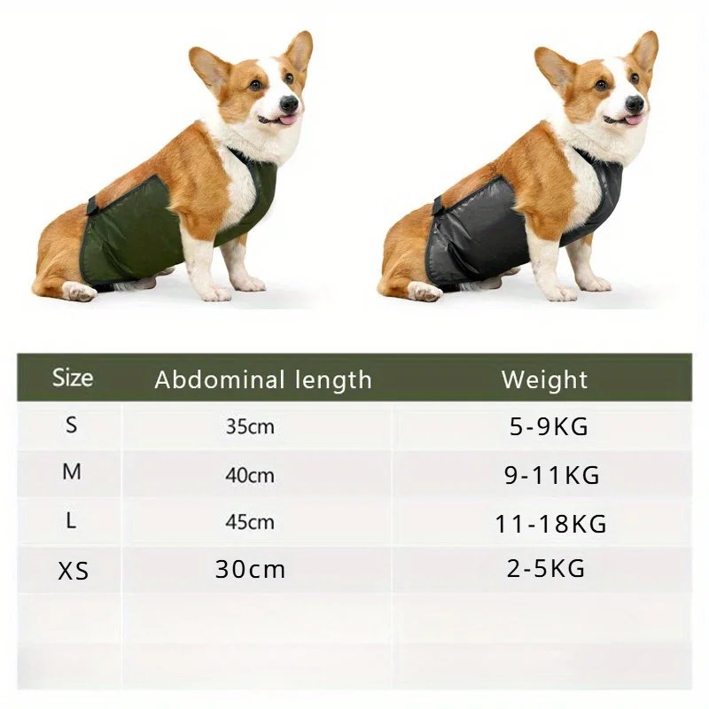 Pet Corgi Belly Band, Waterproof and Dirt-proof, Outdoor Solid Color Pet Bib, for Small and Medium-sized Dogs.